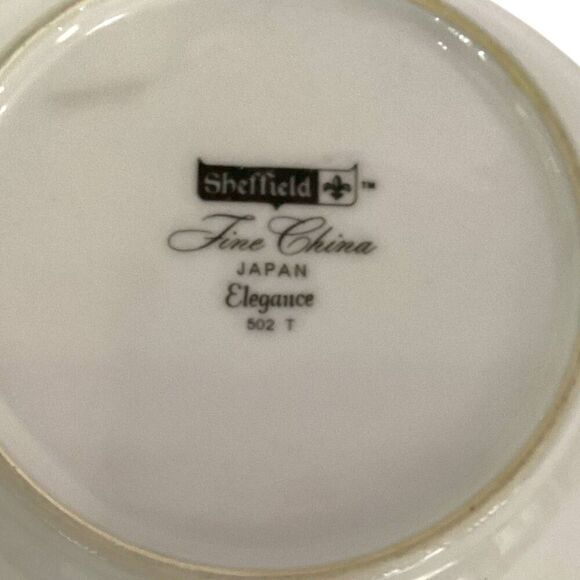 ELEGANCE by SHEFFIELD FINE CHINA Fruit/Dessert Bowls Silver Trim Set Of 2 - Picture 5 of 6